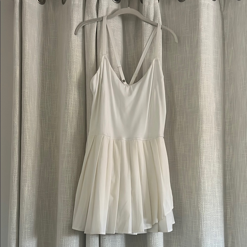 Aerie White Pleated Tennis Dress